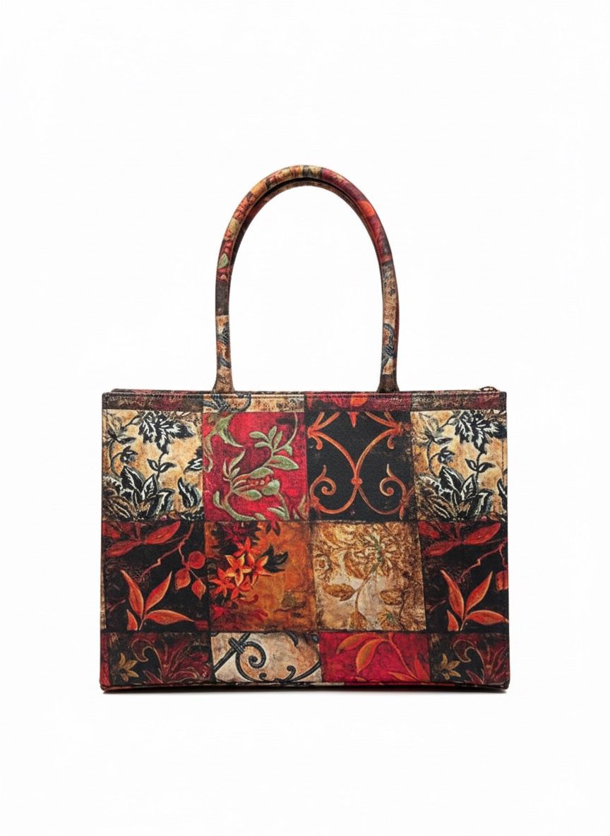Pakistan-Made Floral Tote Bag