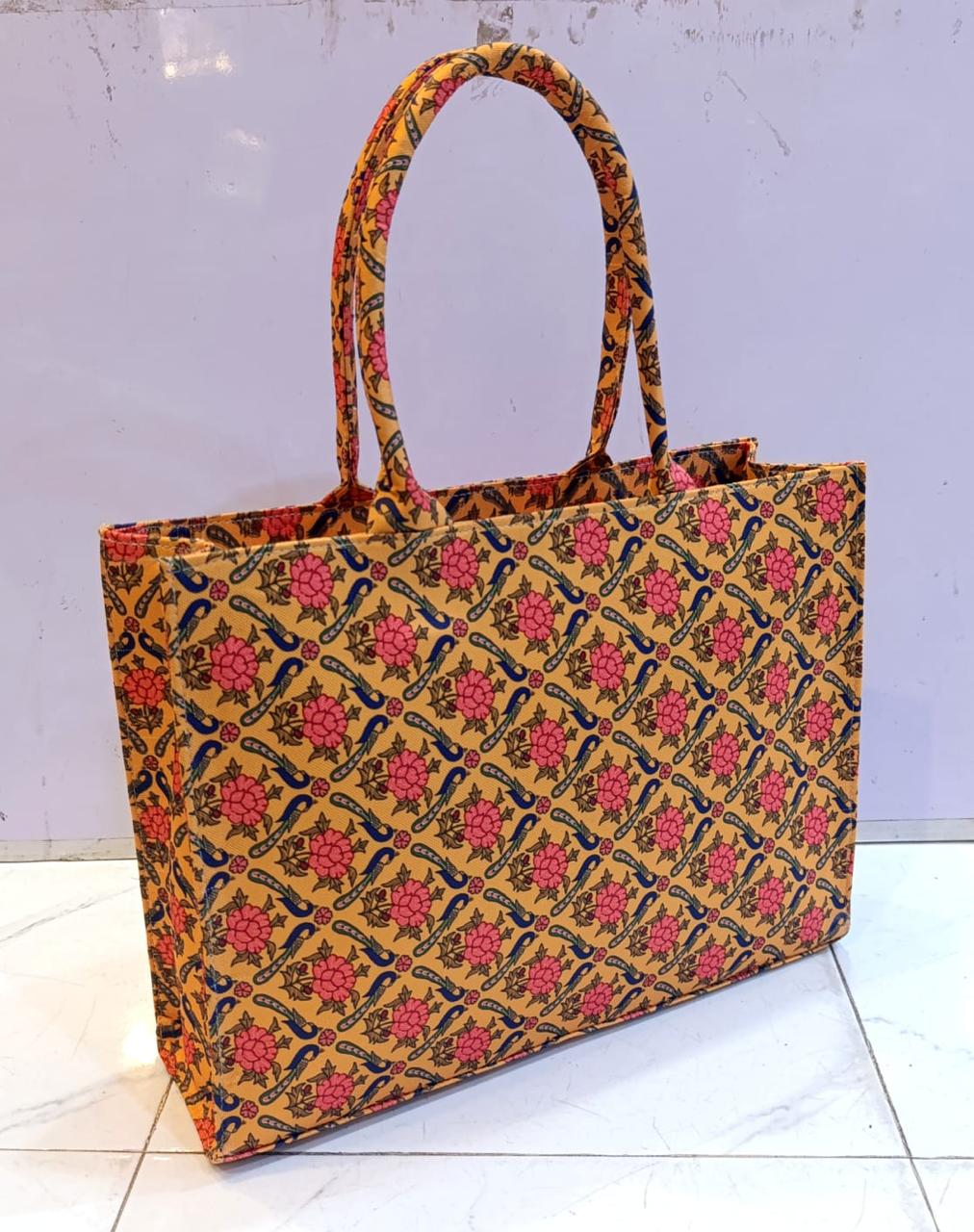 Pakistan-Made Floral Tote Bag