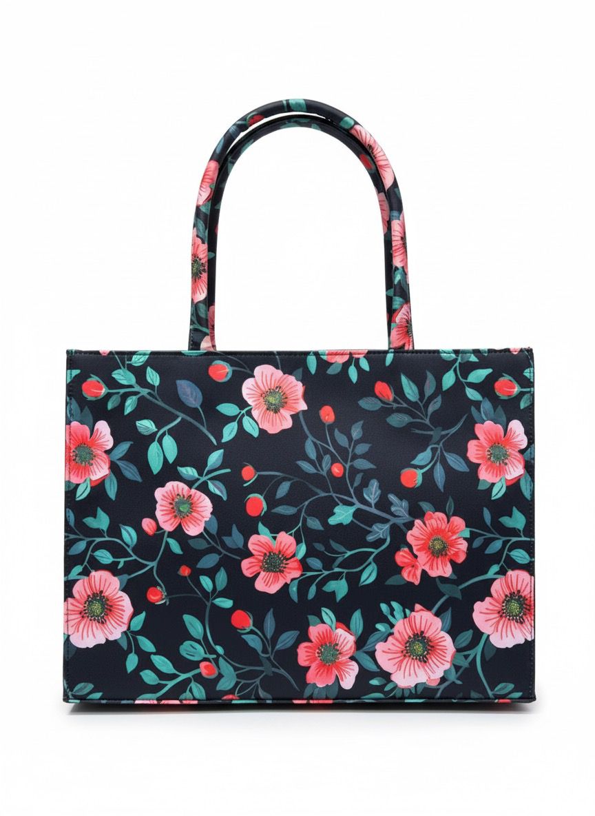 Pakistan-Made Floral Tote Bag