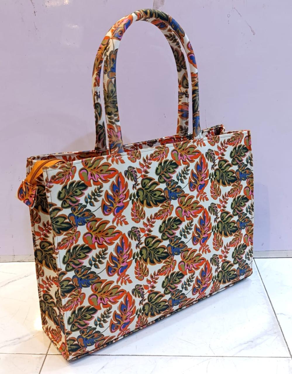 Pakistan-Made Floral Tote Bag