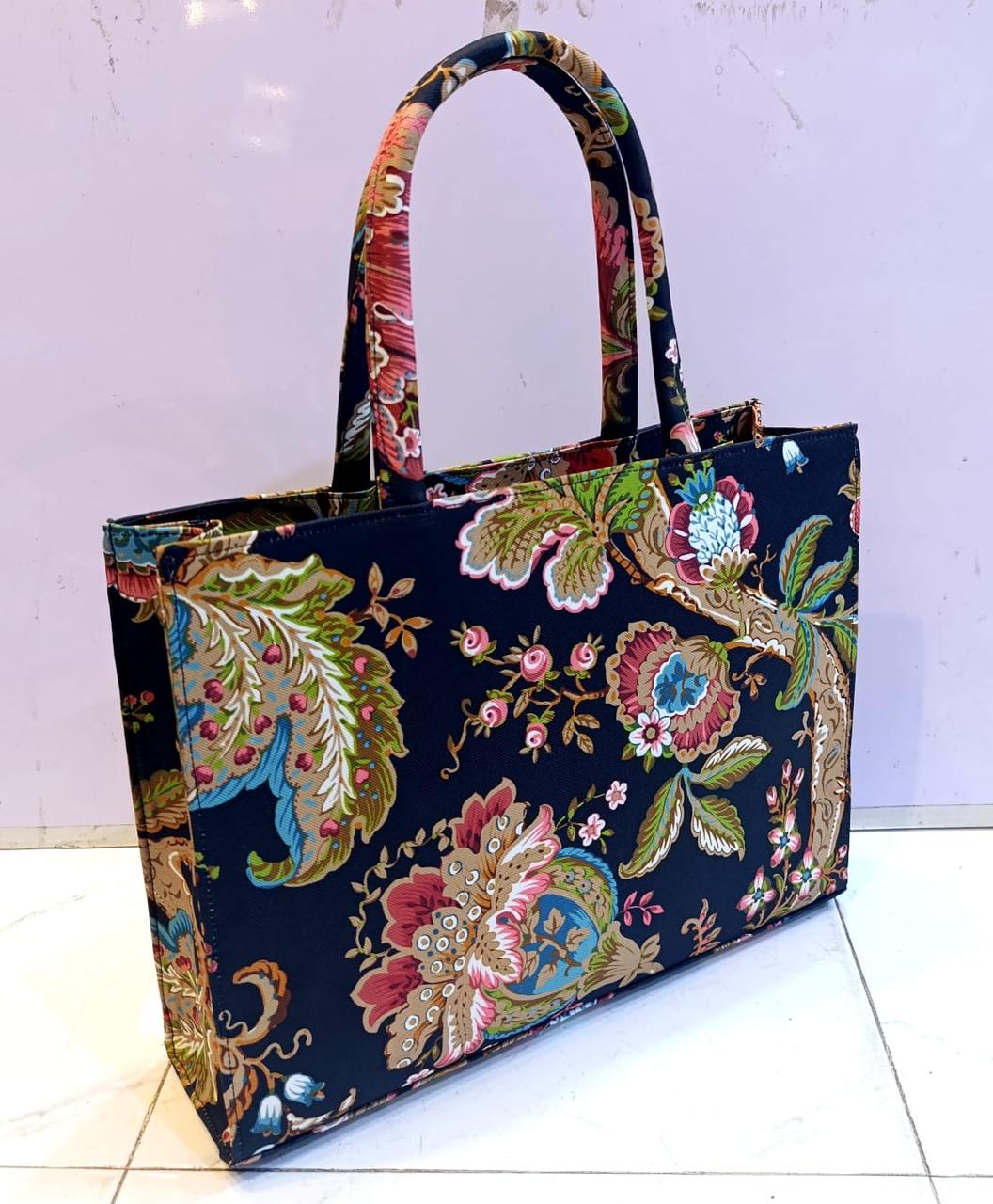 Pakistan-Made Floral Tote Bag