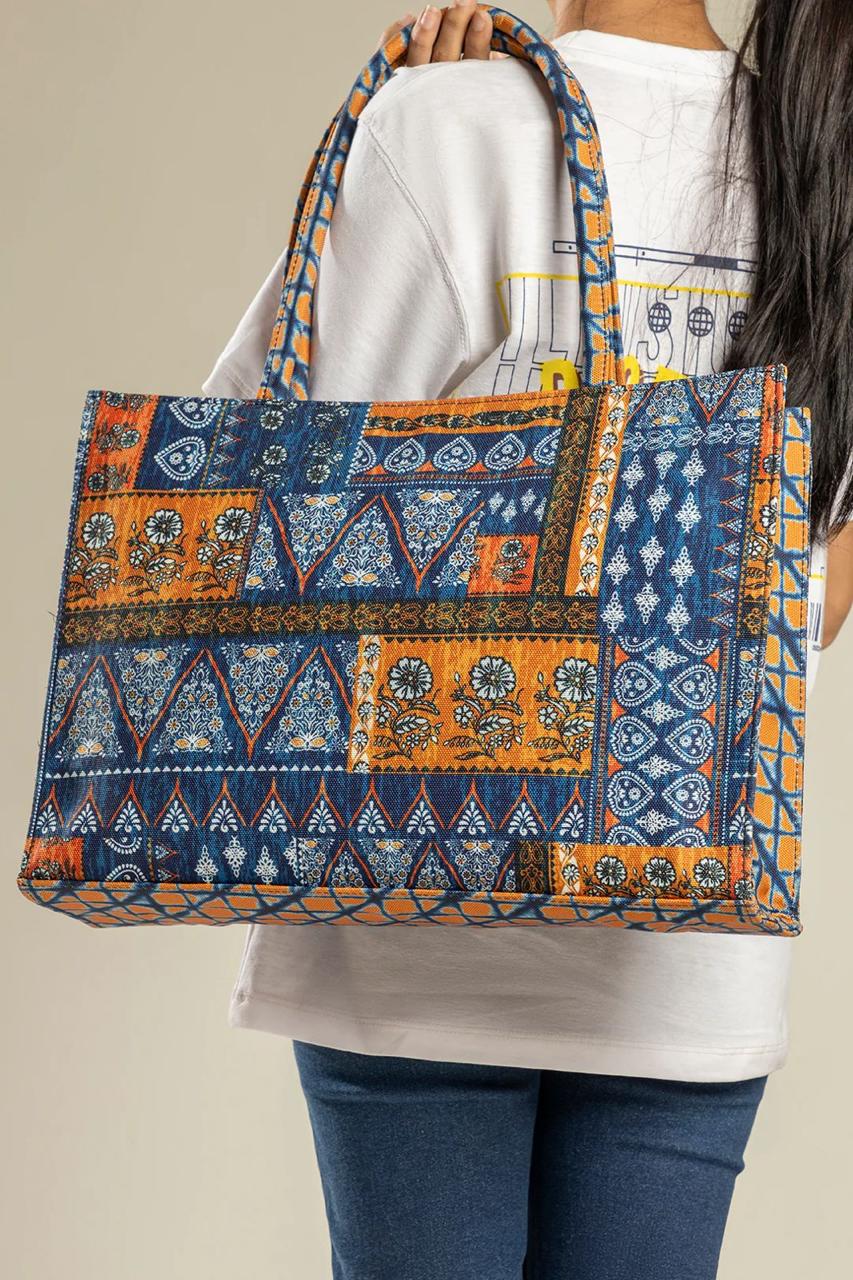 Pakistan-Made Floral Tote Bag