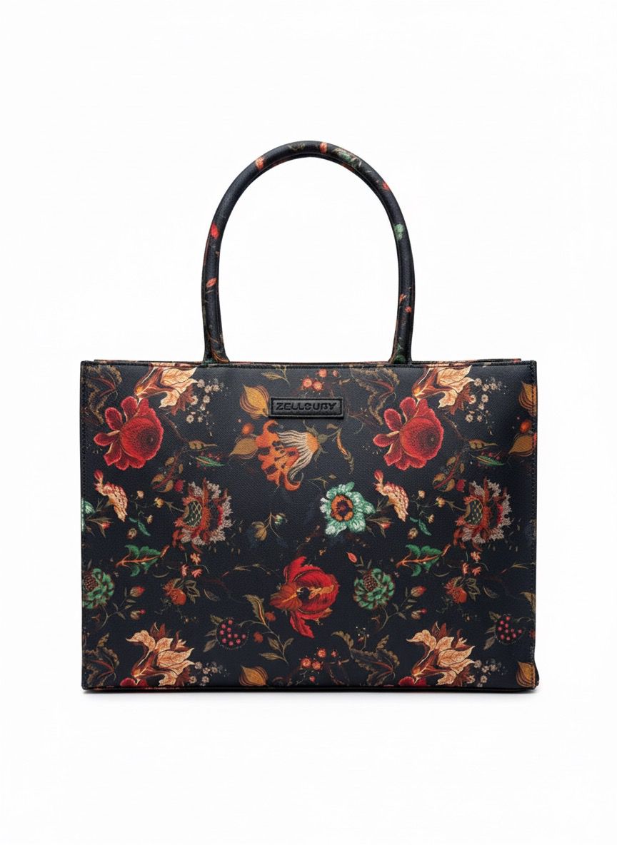 Pakistan-Made Floral Tote Bag
