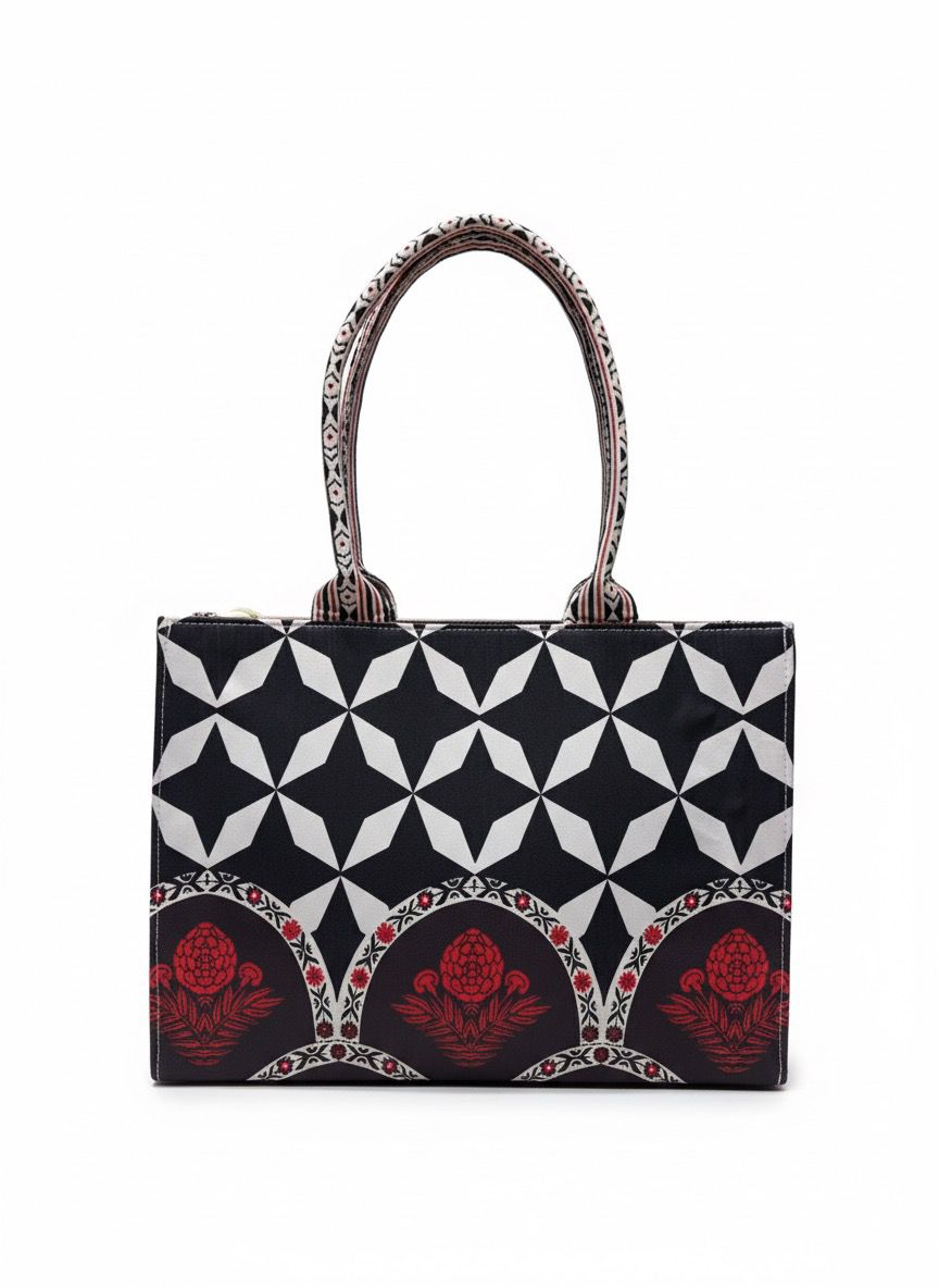 Pakistan-Made Floral Tote Bag