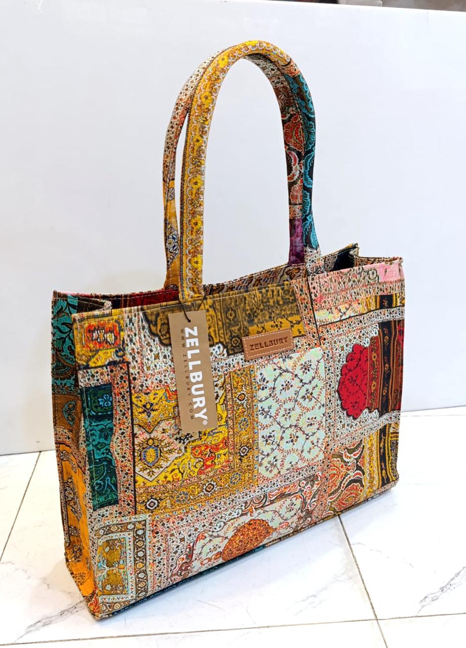 Pakistan-Made Floral Tote Bag