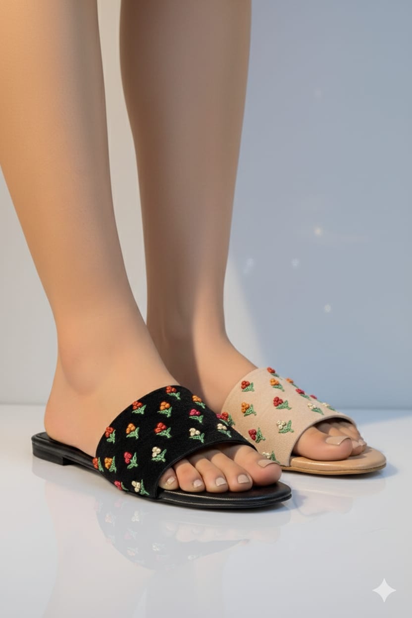 Elegant Pointed-Toe Slingback Flats – High-Shine Finish with Bold Geometric Hardware (11)