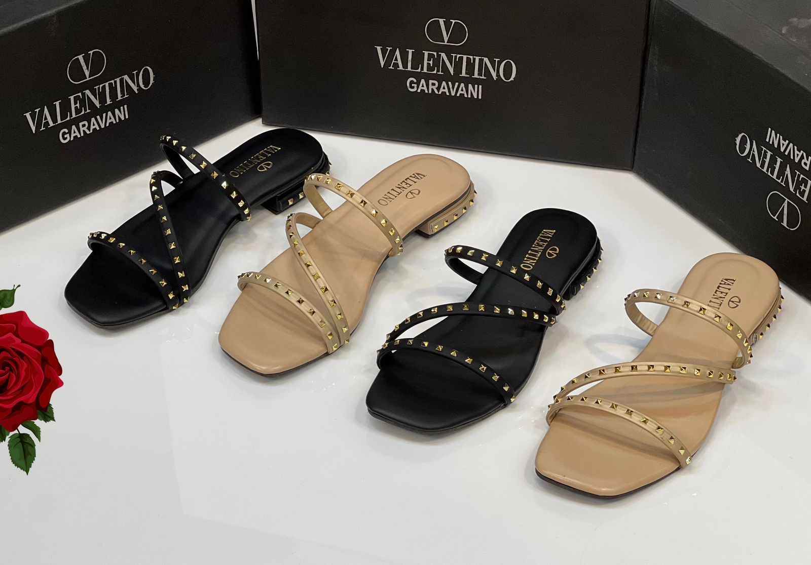 Chic Studded Strappy Slide Sandals