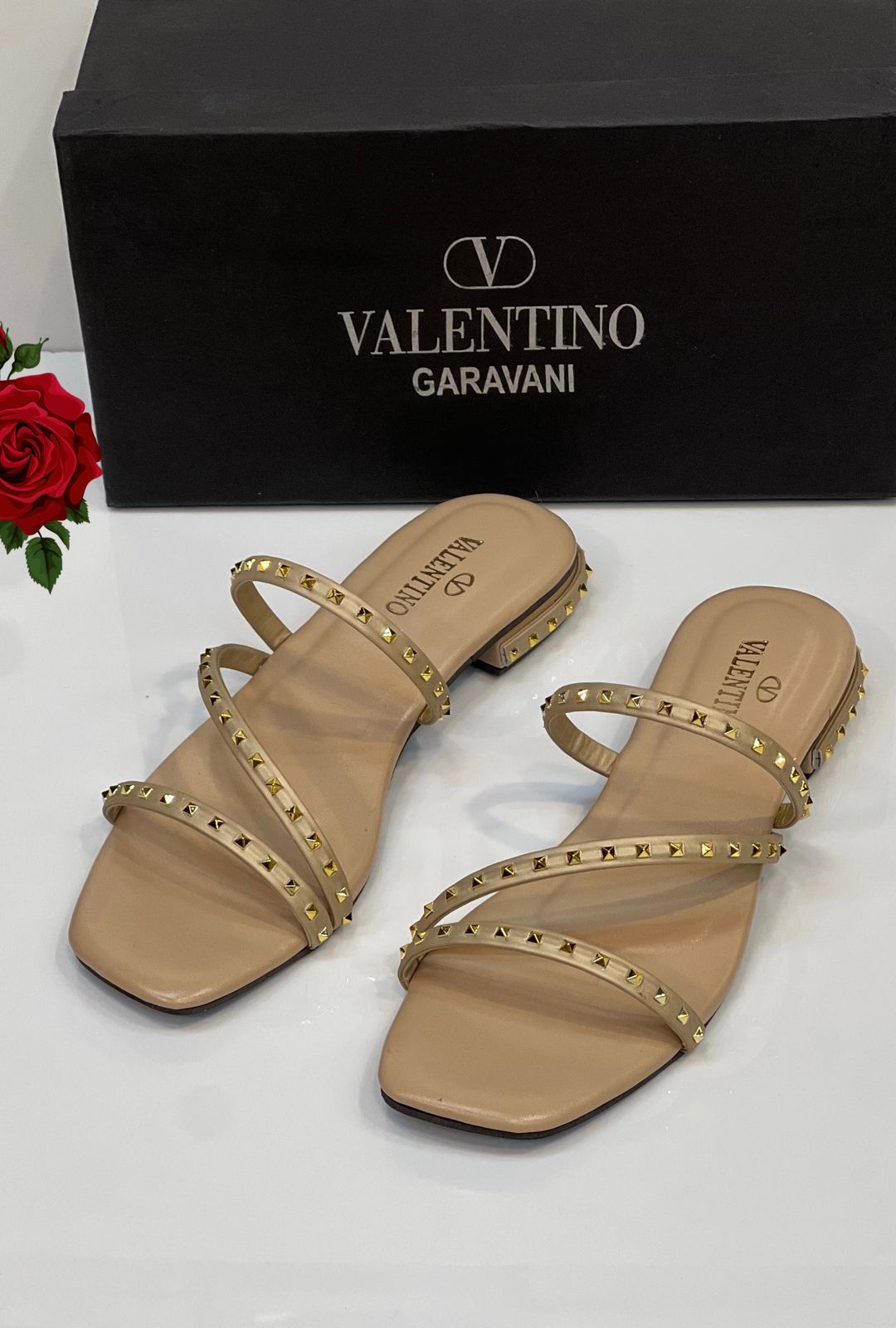 High Quality Studded Strappy Slide Sandals