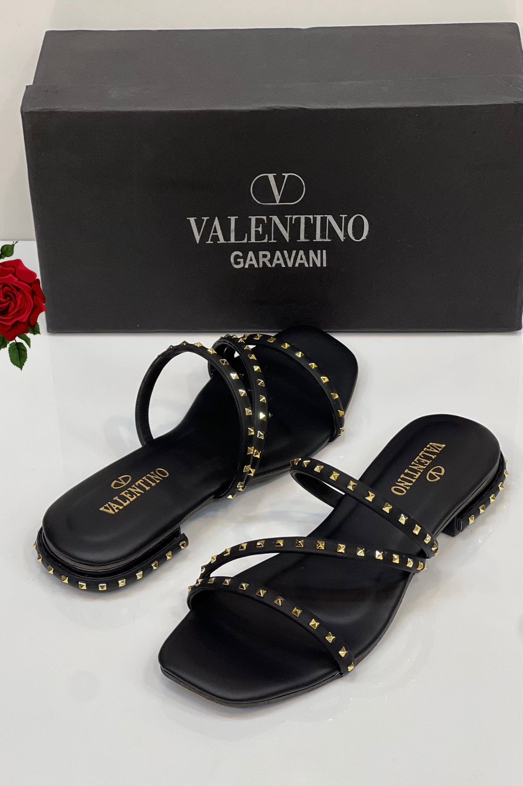 New Arrivals Studded Strappy Slide Sandals