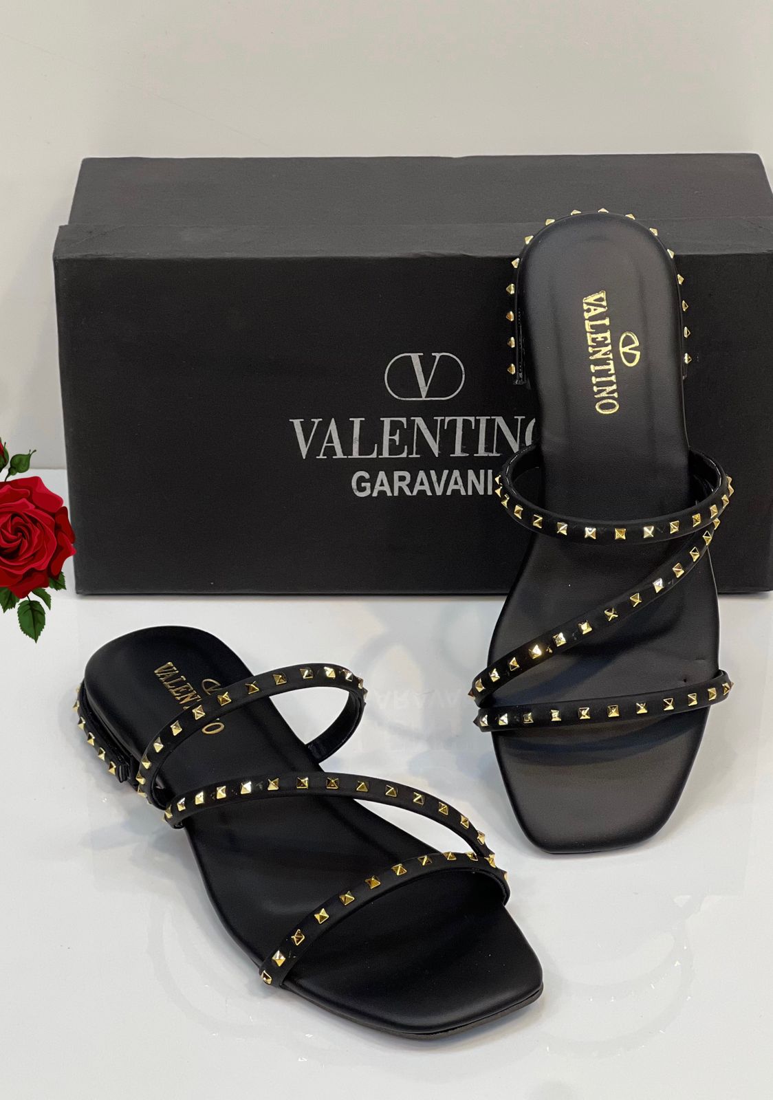 Reasonable Studded Strappy Slide Sandals